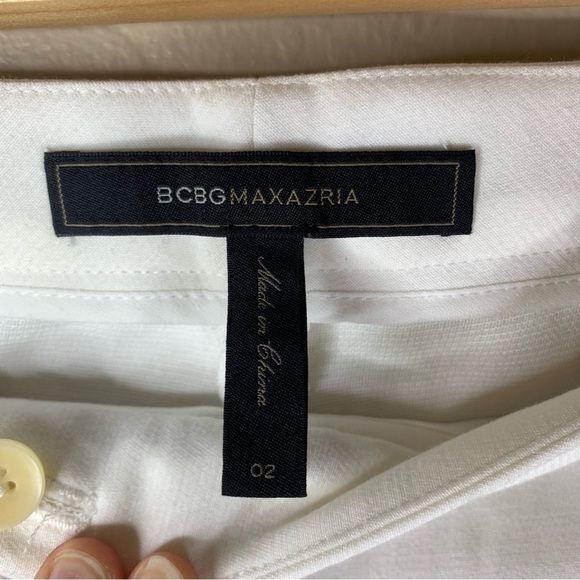BCBGMaxAzria Andy Slim-Leg White Trouser Pant - Picture 5 of 10